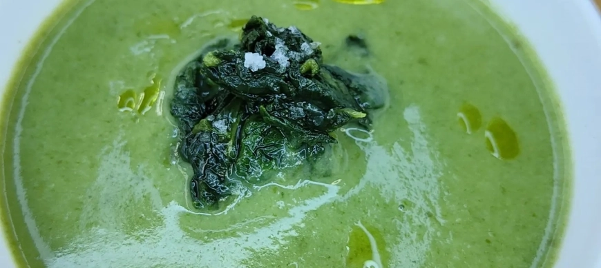 Crema de lechuga y espinacas