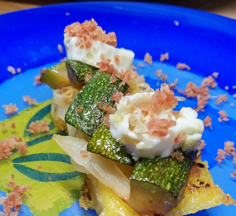 Polenta con calabacín un entrante para celebrar la Navidad con Thermomix®