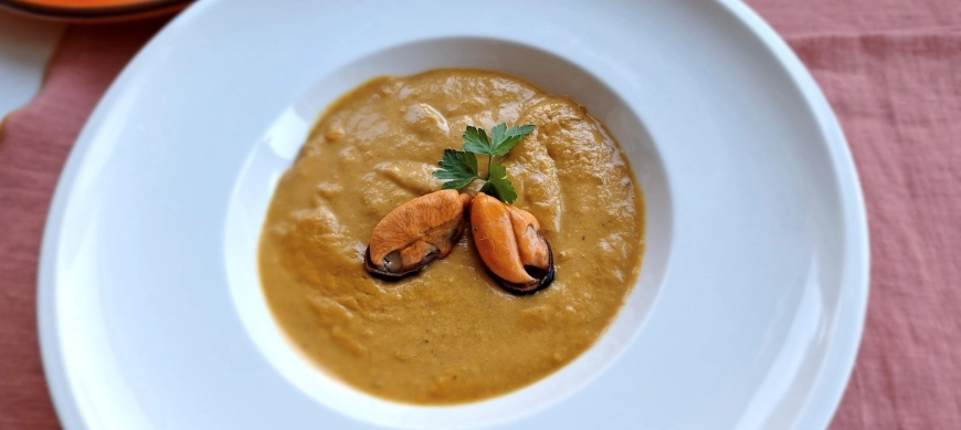 Crema de mejillones