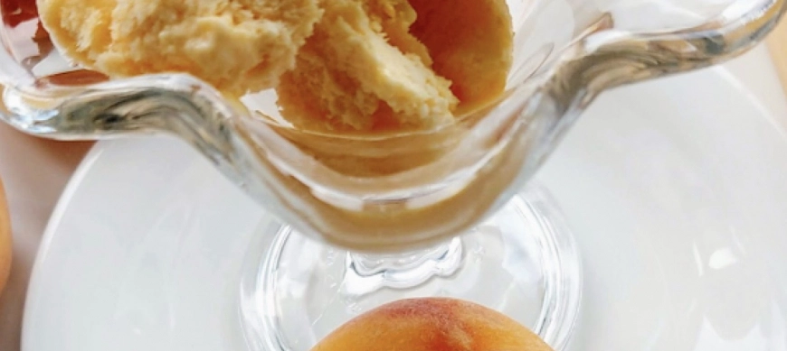 Helado rápido de melocotón