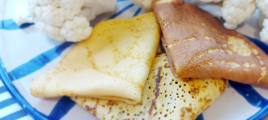 Creps de coliflor sin harina