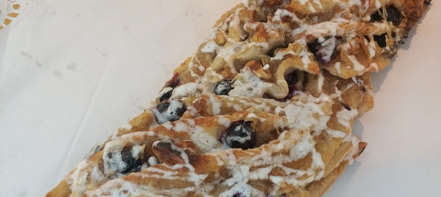 Semitrenza de cabello de ángel, nueces y arándanos sin gluten