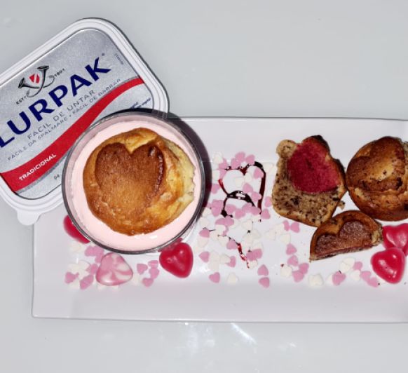 MUFFINS DE CHOCOLATE CON CORAZÓN (VARIAS PRESENTACIONES Y MODALIDADES)